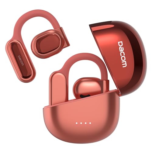 DACOM Open Ear Kopfhörer Bluetooth Kopfhörer Kabellos Bluetooth 5.3, ENC Noise Cancelling Earbuds Kopfhörer, 45H Spielzeit，Ohrhörer mit Mikrofon，Gute Sprachqualität für Arbeit und Sport(Orange) von DACOM