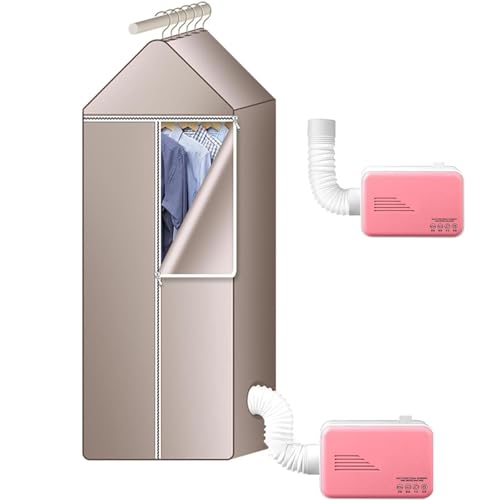 Trockner,Elektrischer Tragbarer Kleiderschrank Trockner, Kleiderschrank-Trocknungsmaschine,Tragbare Trockner600-W-Haushalts-Kleiner elek Trockner (Rosa) von DACONGMING