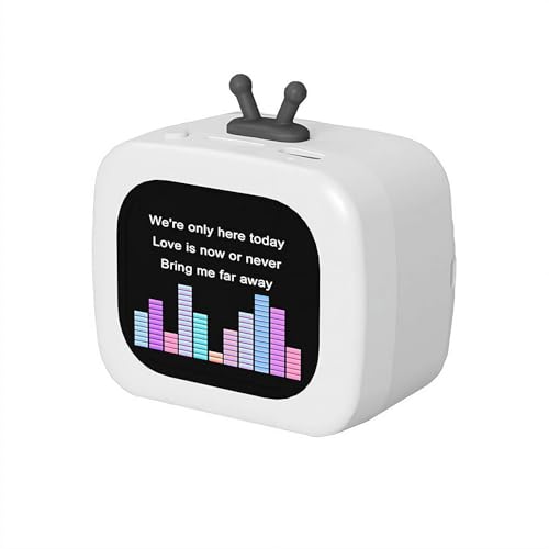 DAGESVGI Bluetooth-Lautsprecher mit Liedtext-Display, tragbarer, kabelloser Bluetooth 5.4-Lautsprecher mit Uhrkalender, HiFi-Sound, dynamischer Szenentext, LCD-Touchscreen, unterstützt von DAGESVGI