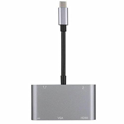 DAGIJIRD 5 in 1 Typ-C Adapter Konverter Hub Multifunktions-Ausgang Typ C auf HDMI/VGA/USB 3.0/3.5mm Audio/USB-C PD Port von DAGIJIRD
