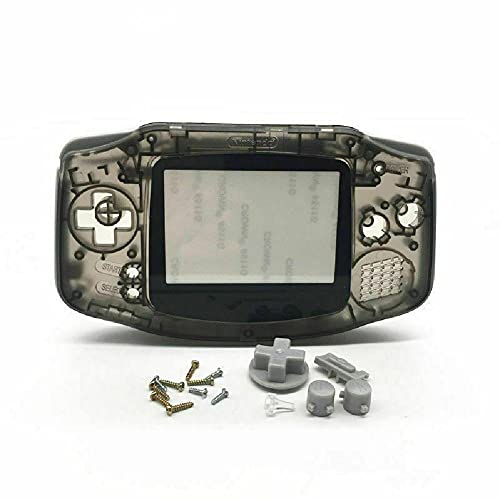 DAGIJIRD Transparente schwarze Konsole Vollgehäuse Gehäuse Knopf klar Reparatur Hülle für Gameboy Advance von DAGIJIRD