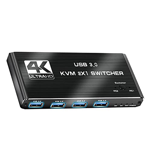 DAGIJIRD USB 3.0 KVM Switch HDMI 4K @ 60Hz 2 In 1 Out Monitor Sharing Switch Selector Box for Mouse Keyboard von DAGIJIRD
