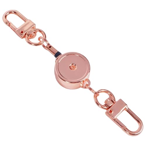 Einziehbarer Keychain Zink -Legierungs -ID -Ausweishalter Renner Schlüsselring mit Doppel Carabiner für Arbeits -ID -Schlüsselkarten von DAGLLGEW