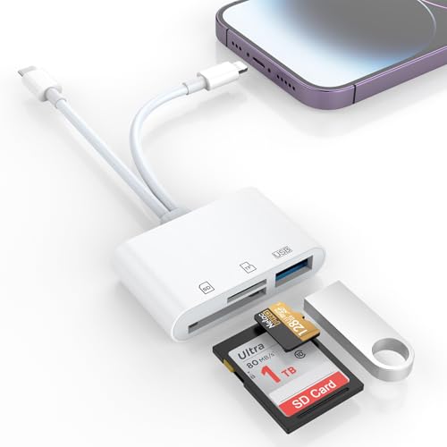 2-in-1-SD-Kartenleser, Lightning- und USB-C-Adapter für ios, kompatibel mit SD/MicroSD/SDHC/SDXC von DAILINK