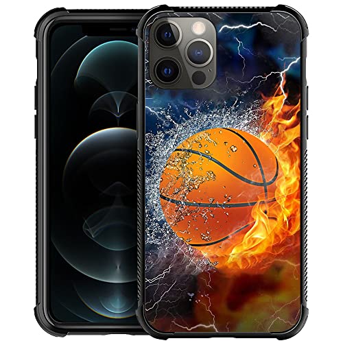 DAIZAG Hülle Kompatibel mit iPhone 11 Pro Max Eisfeuer Basketball Handyhülle Stoßfest Weiche TPU Handyhülle für Junge Männer Geschenk Hülle für iPhone 11 Pro Max von DAIZAG