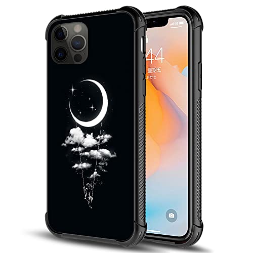 DAIZAG Hülle Kompatibel mit iPhone 13 Pro, Free Girl Under The Moon Hülle für iPhone 13 Pro Hüllen für Mann Frau, Schutz Stoßfest Kratzer Case Cover von DAIZAG