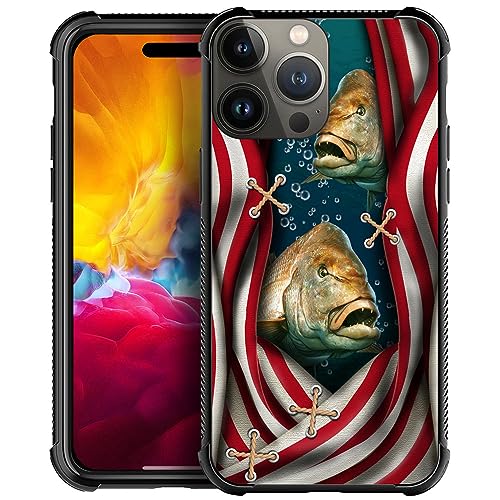 DAIZAG Hülle Kompatibel mit iPhone 15 Pro Max Amerikanische Flagge Angeln Handyhülle Stoßfest Weich TPU Handyhülle Cover Case für iPhone 15 Pro Max von DAIZAG