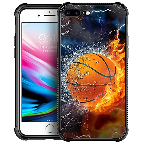 DAIZAG Hülle Kompatibel mit iPhone 7/8/SE 2020 Eisfeuer Basketball Handyhülle Stoßfest Weich TPU Handyhülle für Junge Männer Geschenk Hülle für iPhone 7/8/SE 2020 von DAIZAG