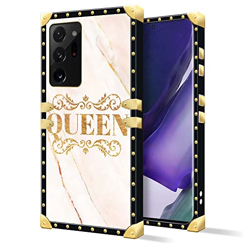 DAIZAG Kompatibel mit Hülle für Samsung Galaxy Note 20 Ultra, B Queen Samsung Galaxy Note 20 Ultra Hüllen, quadratische Hülle, luxuriös, elegante Frauen, Mädchen, Retro, weiche Hülle von DAIZAG