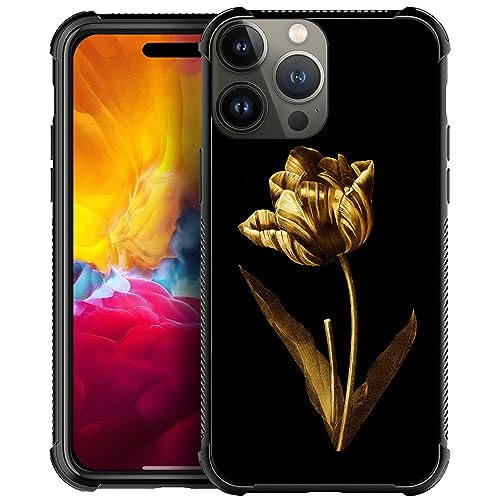 DAIZAG Kompatibel mit Hülle für iPhone 15, Art Golden Rose iPhone 15 Hüllen für Mann Frau, Rundumschutz Stoßfest Anti-Scratches TPU Case Apple Cover von DAIZAG