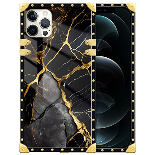 DAIZAG Kompatibel mit iPhone 11 Hülle Schwarz Gold Natur Marmor Muster Handyhülle Golden Square Stoßfest Handyhülle Cover Geschenk für Apple iPhone 11 von DAIZAG