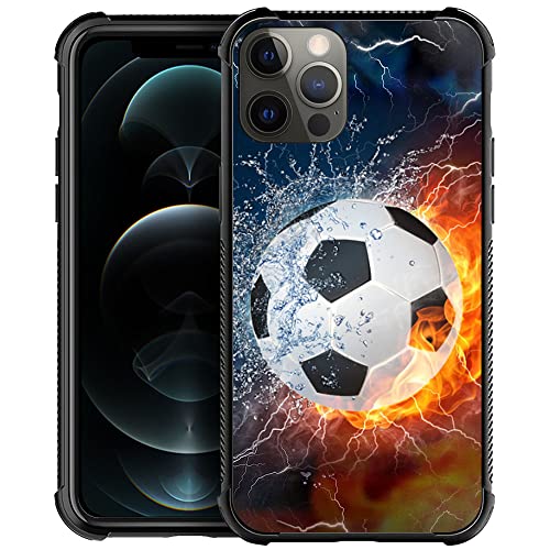 DAIZAG Kompatibel mit iPhone 13 Eisfeuer Fußball Handyhülle Stoßfest Weiche TPU Handyhülle für Jungen Männer Geschenk für iPhone 13 von DAIZAG