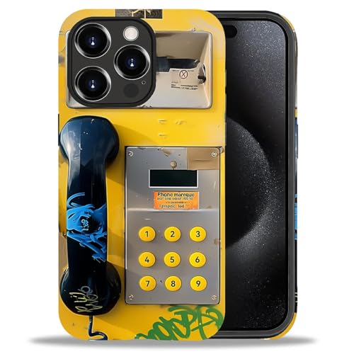 DAIZAG Kompatibel mit iPhone 15 Pro Hülle, 80s 90er Vintage Telefon 5 Vollmuster Kunststoff TPU Hybrid Hartschale + Silikon Bumper Schutz Hülle für iPhone 15 Pro DAIZAG Kompatibel mit iPhone 15 Pro Hülle, 80s 90er Vintage Telefon 5 Vollmuster Kunststoff TPU Hybrid Hartschale + Silikon Bumper Schutz Hülle für iPhone 15 Pro von DAIZAG