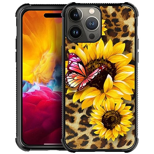 DAIZAG Kompatibel mit iPhone 15 Pro Max Hülle, Leoparden-Sonnenblume, schlankes Design, Muster, weiches TPU, rutschfest, stoßfest, Schutzhülle mit 4 Ecken, Stoßfänger für iPhone 15 Pro Max 6,7 Zoll von DAIZAG