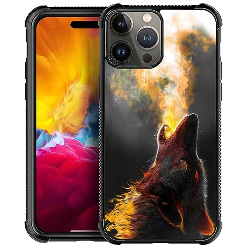 DAIZAG Kompatibel mit iPhone 15 Pro Max Hülle, heulender Wolf, schlankes Design, Muster, weiches TPU, rutschfest, stoßfest, Schutzhülle mit 4 Ecken, Stoßfänger für iPhone 15 Pro Max 6,7 Zoll von DAIZAG