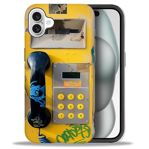 DAIZAG Kompatibel mit iPhone 16 Plus Hülle, 80s 90er Jahre Vintage Telefon 5 Vollmuster Kunststoff TPU Hybrid Hartschale + Silikon Bumper Schutz Hülle für iPhone 16 Plus DAIZAG Kompatibel mit iPhone 16 Plus Hülle, 80s 90er Jahre Vintage Telefon 5 Vollmuster Kunststoff TPU Hybrid Hartschale + Silikon Bumper Schutz Hülle für iPhone 16 Plus von DAIZAG