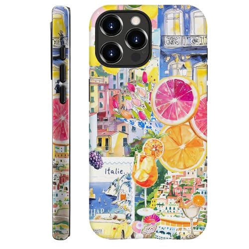 DAIZAG Schutzhülle kompatibel mit iPhone 12 Pro Max, langlebig, stoßfest, für Mädchen und Frauen, Zitronencollage, Sommer von DAIZAG