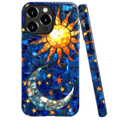 DAIZAG Schutzhülle kompatibel mit iPhone 13 Pro Max, glänzend, langlebig, stoßfest, für Mädchen und Frauen, Sonne, Mond, Farbe Stern von DAIZAG