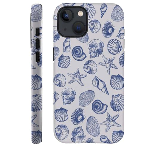 DAIZAG Schutzhülle kompatibel mit iPhone 14, niedliche blaue Muschel-Handyhülle für iPhone 14, für Mädchen, Frauen, Jungen, Männer von DAIZAG