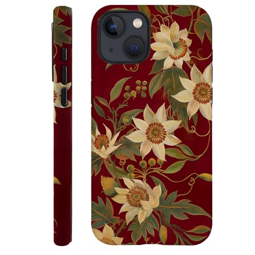 DAIZAG Schutzhülle kompatibel mit iPhone 14, strapazierfähiger Stoßschutz für Mädchen und Damen, Passionsblumen-Rot, Retro-Stil DAIZAG Schutzhülle kompatibel mit iPhone 14, strapazierfähiger Stoßschutz für Mädchen und Damen, Passionsblumen-Rot, Retro-Stil von DAIZAG