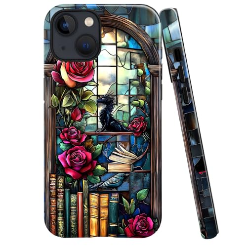 DAIZAG Schutzhülle kompatibel mit iPhone 14 Plus, glänzend, langlebig, stoßfest, für Mädchen und Frauen, Dinosaurier-Rose, Bücherregal, Gothic DAIZAG Schutzhülle kompatibel mit iPhone 14 Plus, glänzend, langlebig, stoßfest, für Mädchen und Frauen, Dinosaurier-Rose, Bücherregal, Gothic von DAIZAG