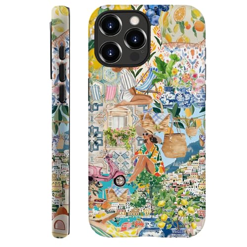 DAIZAG Schutzhülle kompatibel mit iPhone 14 Pro, strapazierfähiger Stoßschutz für Mädchen und Frauen, Coastal Boho Lemon Collage DAIZAG Schutzhülle kompatibel mit iPhone 14 Pro, strapazierfähiger Stoßschutz für Mädchen und Frauen, Coastal Boho Lemon Collage von DAIZAG