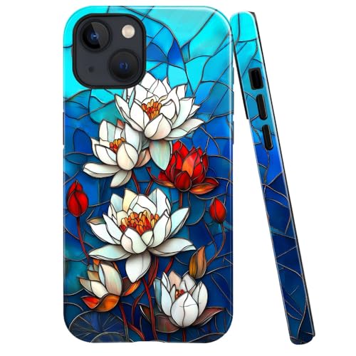 DAIZAG Schutzhülle kompatibel mit iPhone 15 Plus, glänzend, langlebig, stoßfest, für Mädchen und Frauen, Lotusblüte von DAIZAG