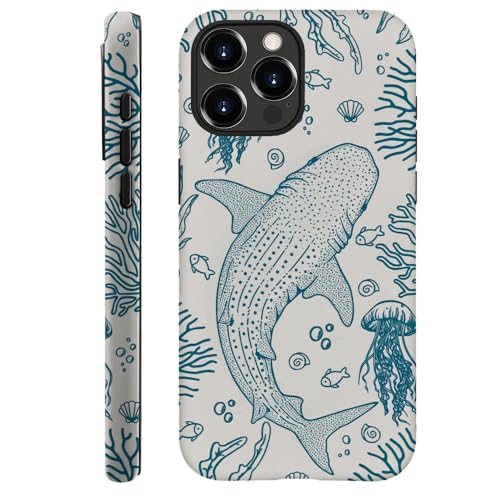DAIZAG Schutzhülle kompatibel mit iPhone 16 Pro Max, Walhai, Ozean, Korallenriffe, Quallen, für Mädchen, Frauen, Jungen, Männer von DAIZAG