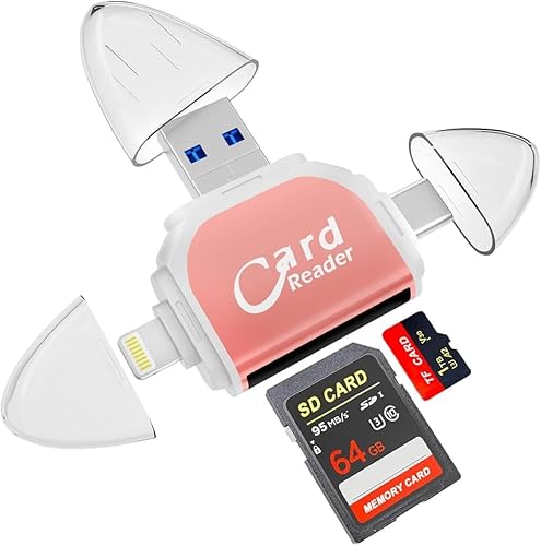 DAJASD Multi-Port 4 in 1 Universal SD TF Kartenleser, SD/Micro SD Kartenleser, Micro SD Card Reader, Highspeed Kartenlesegerät, Kamera Speicherkartenleser für Android Phone PC Notebook Kamera-Gold DAJASD Multi-Port 4 in 1 Universal SD TF Kartenleser, SD/Micro SD Kartenleser, Micro SD Card Reader, Highspeed Kartenlesegerät, Kamera Speicherkartenleser für Android Phone PC Notebook Kamera-Gold von DAJASD