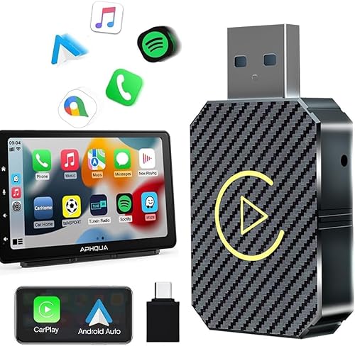 DAJASD Wireless Android Auto & Carplay Adapter, 2 in 1 Carplay & Android Auto Wireless Adater Konvertiert kabelgebundene in Drahtloses, Mini & Stabil Car Connect Pro für Autos, USB/Type C Plug & Play DAJASD Wireless Android Auto & Carplay Adapter, 2 in 1 Carplay & Android Auto Wireless Adater Konvertiert kabelgebundene in Drahtloses, Mini & Stabil Car Connect Pro für Autos, USB/Type C Plug & Play von DAJASD