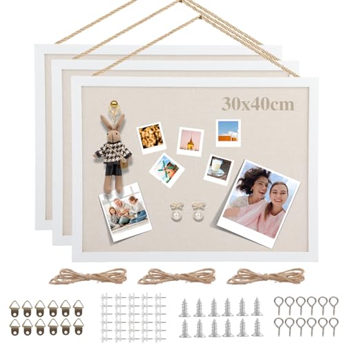 DAJAVE 3 Stück Korktafel, 30 x 40 cm, Korktafeln mit Leinen-Pinnwänden für Wände, kleine Pinnwände, Pinnwand, Korktafel, Sichttafel für Zuhause, Büro, Schule DAJAVE 3 Stück Korktafel, 30 x 40 cm, Korktafeln mit Leinen-Pinnwänden für Wände, kleine Pinnwände, Pinnwand, Korktafel, Sichttafel für Zuhause, Büro, Schule von DAJAVE