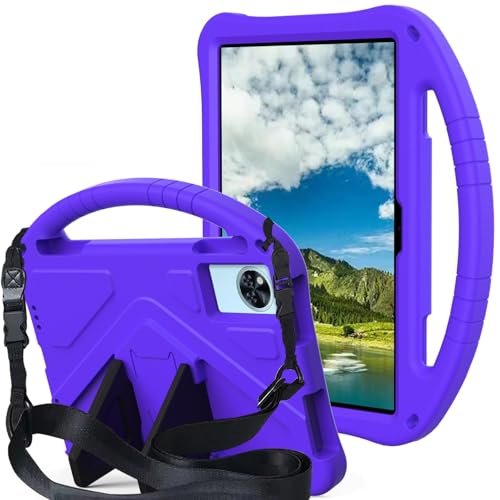 Kompatibel mit Doogee U11/U11 27,9 cm (11 Zoll) 2025 Kinderschutzhülle mit Ständer, niedliches Design, leicht, stoßfest, mit Ständer, Schultergurt, Griff, Violett von DAJIETOU