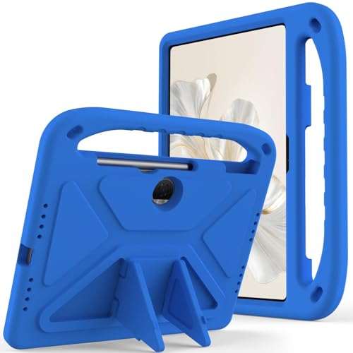 Kompatibel mit Honor Pad 9 (12,1 Zoll) Kinder-Schutzhülle mit Ständer, niedliches Design, leicht, EVA, stoßfest, Ständer, Schutzhülle, Schultergurt, Griff, Blau von DAJIETOU
