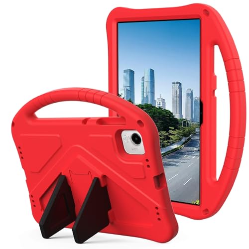 Kompatibel mit Honor Pad X9a 29,8 cm (11,5 Zoll) 2025 Kinderschutzhülle mit Ständer, niedliches Design, leicht, EVA, stoßfest, mit Ständer, Schultergurt, Griff, Rot von DAJIETOU