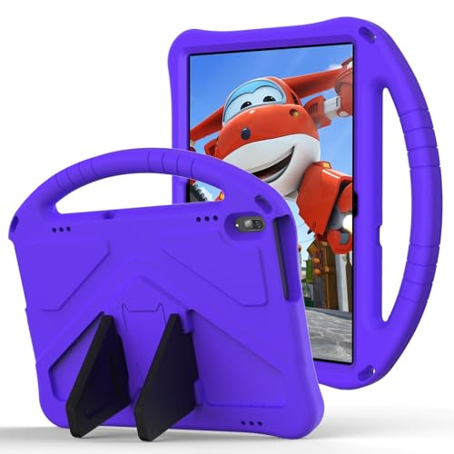 Kompatibel mit Lenovo Tab M10 HD TB-X505F TB-X505L Kinder-Schutzhülle mit Ständer, niedliches Design, leicht, stoßfest, mit Ständer, Schultergurt, Griff, Violett Kompatibel mit Lenovo Tab M10 HD TB-X505F TB-X505L Kinder-Schutzhülle mit Ständer, niedliches Design, leicht, stoßfest, mit Ständer, Schultergurt, Griff, Violett von DAJIETOU