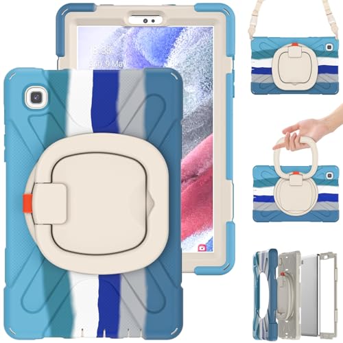 Kompatibel mit Samsung Galaxy Tab A7 Lite 22,1 cm (8,7 Zoll) 2021 T220/T225N/T225C/T227U, 360 Grad drehbarer Multifunktions-Griff und Schultergurt, stabile Schutzhülle (Blau C) von DAJIETOU