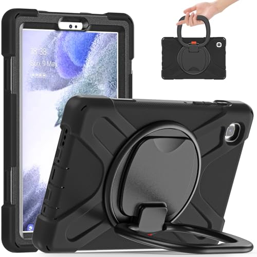 Kompatibel mit Samsung Galaxy Tab A7 Lite 22,1 cm (8,7 Zoll) 2021 T220/T225N/T225C/T227U, 360 Grad drehbarer Multifunktions-Griff und Schultergurt, stabile Schutzhülle (schwarz) von DAJIETOU