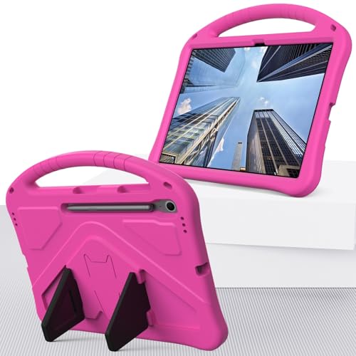Kompatibel mit Samsung Galaxy Tab S10 FE Plus 13,3 Zoll SM-X620/X626B 2025 Kinderschutzhülle mit Ständer, niedliches Design, leicht, EVA, stoßfest, Ständer, Schutzhülle, Schultergurt, Griff, Rosarot Kompatibel mit Samsung Galaxy Tab S10 FE Plus 13,3 Zoll SM-X620/X626B 2025 Kinderschutzhülle mit Ständer, niedliches Design, leicht, EVA, stoßfest, Ständer, Schutzhülle, Schultergurt, Griff, Rosarot von DAJIETOU