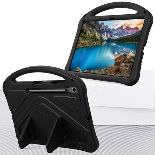 Kompatibel mit Samsung Galaxy Tab S10 FE Plus 13,3 Zoll SM-X620/X626B 2025 Kinderschutzhülle mit Ständer, niedliches Design, leicht, EVA, stoßfest, Ständer, Schutzhülle, [Schultergurt] [Griff von DAJIETOU