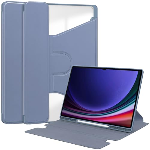 Kompatibel mit Samsung Galaxy Tab S8 Ultra 37,1 cm (14,6 Zoll) (SM-X900/X906), um 360 Grad drehbarer Ständer, Folio-Klapphülle mit Stifthalter, Violett von DAJIETOU