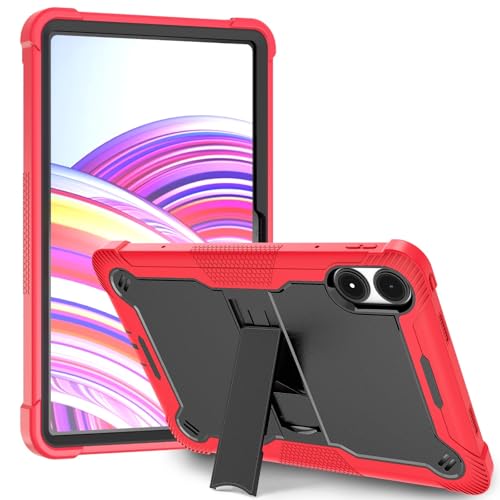 Robuste Hybrid-Schutzhülle, stoßfest, robust, kompatibel mit Xiaomi Redmi Pad Pro 12,1 Zoll / Poco Pad 30,7 cm (12,1 Zoll), mit integriertem Ständer, Rot von DAJIETOU