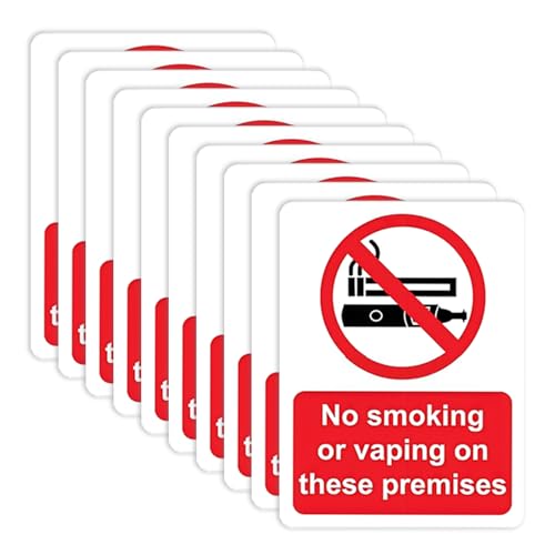 10 Stück Rauchen Verboten Schild, Rauchen Verboten Aufkleber, Vinyl Plastik, UV-Beständig, 10cmx7.5cm, Rauchen Verboten Schilder für Innen- und Außenbereich, Bars, Kneipen, Geschäfte 10 Stück Rauchen Verboten Schild, Rauchen Verboten Aufkleber, Vinyl Plastik, UV-Beständig, 10cmx7.5cm, Rauchen Verboten Schilder für Innen- und Außenbereich, Bars, Kneipen, Geschäfte von DALAETUS
