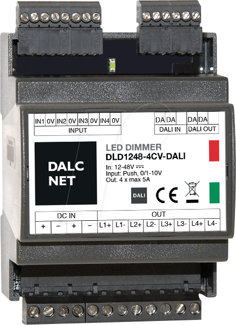 DLD1248-4CV-DALI - LED-Dimmer, PWM, 12 V - 48 V, 5 A CV, DALI, 4 Ausgänge DLD1248-4CV-DALI - LED-Dimmer, PWM, 12 V - 48 V, 5 A CV, DALI, 4 Ausgänge von DALCNET