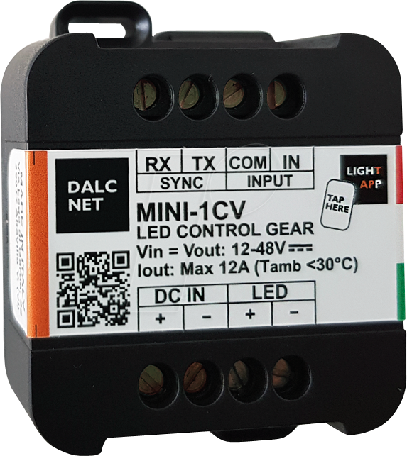 MINI-1CV - LED-Dimmer, PWM, 12 V - 48 V, 10 A CV, 1-10V/Push von DALCNET