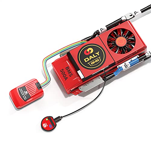DALY BMS Parallelmodul 1 A mit LiFePo4 BMS 8S 24 V 500 A Lüfter und CAN-Port, Smart BMS Bluetooth-Dongle für bewertete 3,2 V Lithium-Batteriepacks, Wechselrichter, USV und Heimspeichersystem von DALY