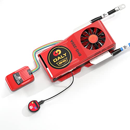 DALY BMS Parallelmodul 1 A mit Smart BMS LiFePo4 8S 24 V 250 A Lüfter und CAN-Port, Smart BMS Bluetooth-Dongle für bewertete 3,2 V Lithium-Batteriepacks, Wechselrichter, USV und Heimspeichersystem von DALY