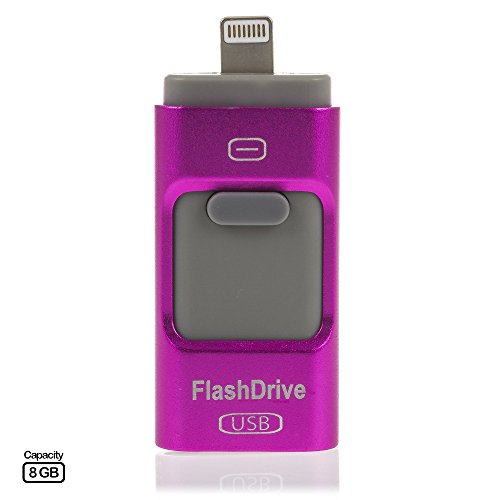 DAM DMS078 iFlash Drive für Android und iOS 8 GB Fuchsia von DAM