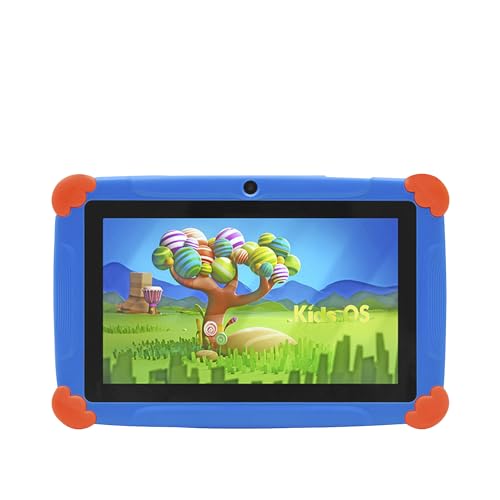 DAM Tablet für Kinder K77 WiFi, Betriebssystem Android 7, 17,8 cm (7 Zoll) Display, 1024 x 600 Pixel, MTK Quad Core 1 GB RAM + 8 GB, Dual-Kamera, Farbe: Blau von DAM