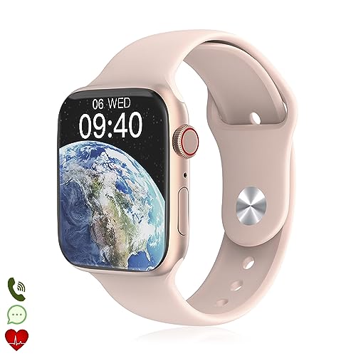 DAM W29 MAX Smartwatch mit 2.1 Display und Always on Modus, 24 Stunden Herzfrequenzmesser, O2 im Blut, App-Benachrichtigungen, 4,8 x 1,1 x 3,9 cm, Farbe: Rosa von DAM