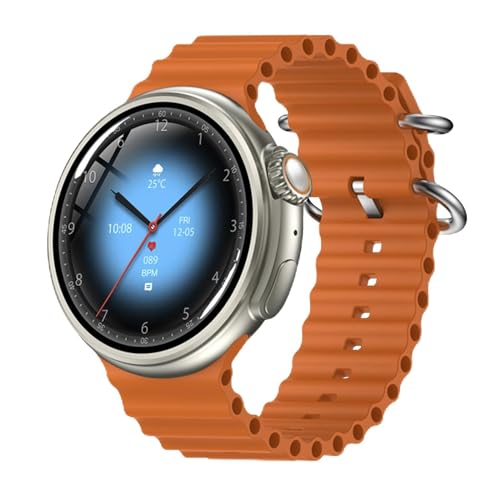 DAM Z78 Ultra Smartwatch mit intelligenter Multifunktionskrone, anpassbare Widgets, direkter Zugriff auf Siri, Thermometer, O2 und Spannung, 5,2 x 1,2 x 5 cm, Farbe: Orange von DAM